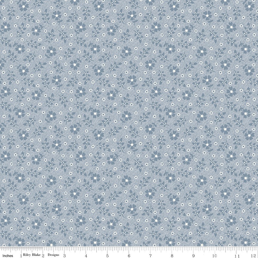 Midnight Garden 12545M Dusty Blue Riley Blake