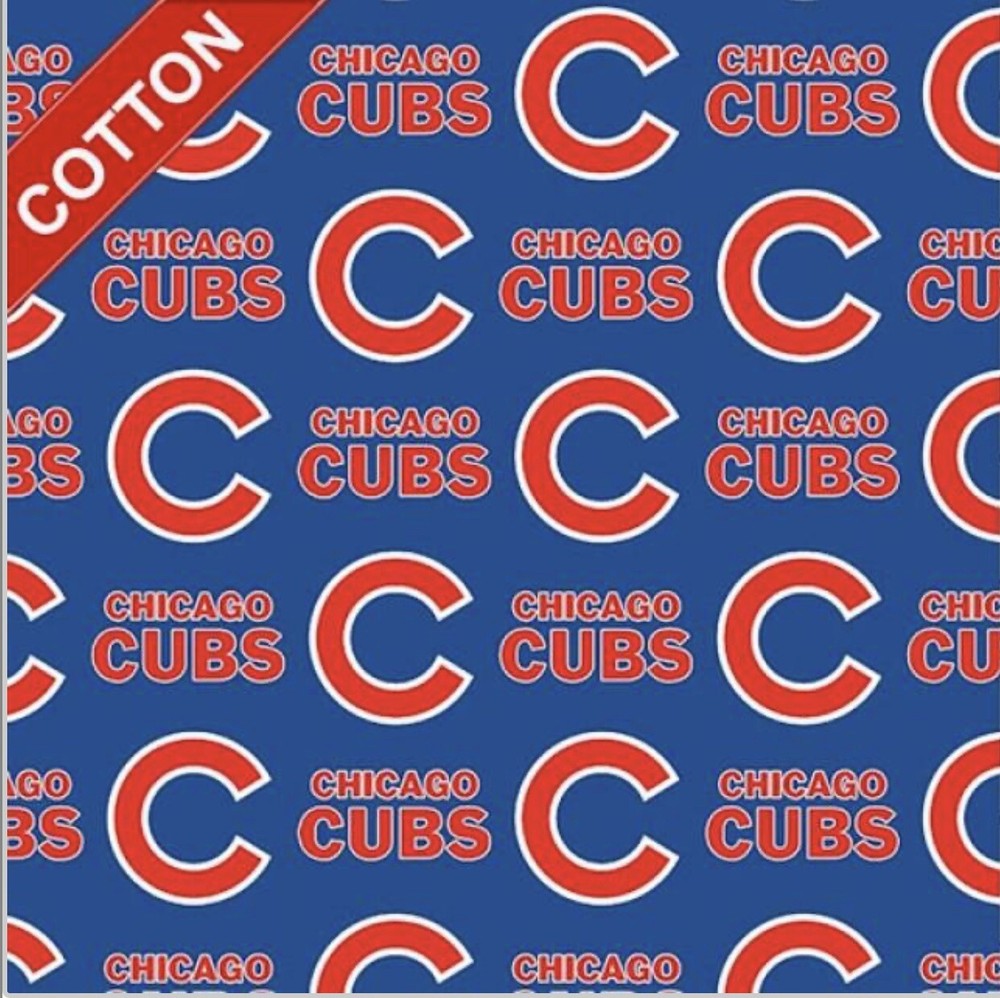 MLB Chicago Cubs Cotton Fabric Base Ball Team Sold by The 1/4 Yard