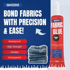 Fabric Glue Permanent (10 ML x 8), for 10 milliliters, Clear