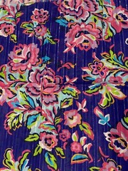 17″ by 50″ wide colorful fabric with metallic accent threads DARK BLUE GEM