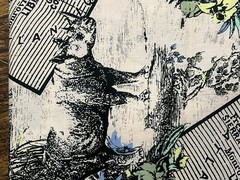 Vtg Marcus Brothers Textiles Fabric African Map Toile Themed On Pink 108” X 44”