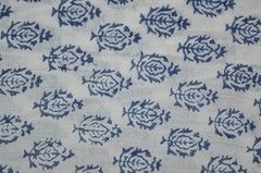 2 Yard Hand Block Print Floral Fabric 100%Cotton NO *TARRIF CHARGES 100%✅ZK_216