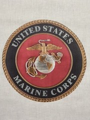 2 United States Marine Corp Quilt Block Veteran Military Fabric Seal Wall #5