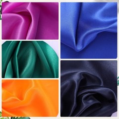 35 Pcs Satin Fat Quarter 35 Solid Color Silky Satin Patchwork Fabric for Bundle