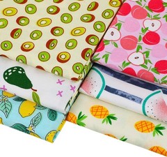 Vivid 12-Piece Cotton Fruit Pattern Fabric Set for Quilting & Sewing Projects