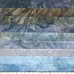 9 Fat Quarters Grey Tone Handpaints #2 Lunn Fabric FQ Pack 100% Cotton Blue