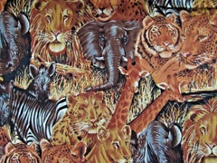 Hoffman International Fabrics Jungle Animal Print Zebra Tiger 2 1/4 yd. x 45 in