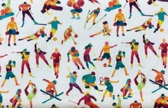 Crafts Fabrics All Sports Day Olympics Multicoloured 140cm Wide Cotton Fabric