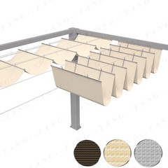 4′ Retractable Canopy Cover Wave Shade Shelter Outdoor Yard Awning w/ Steel Wire