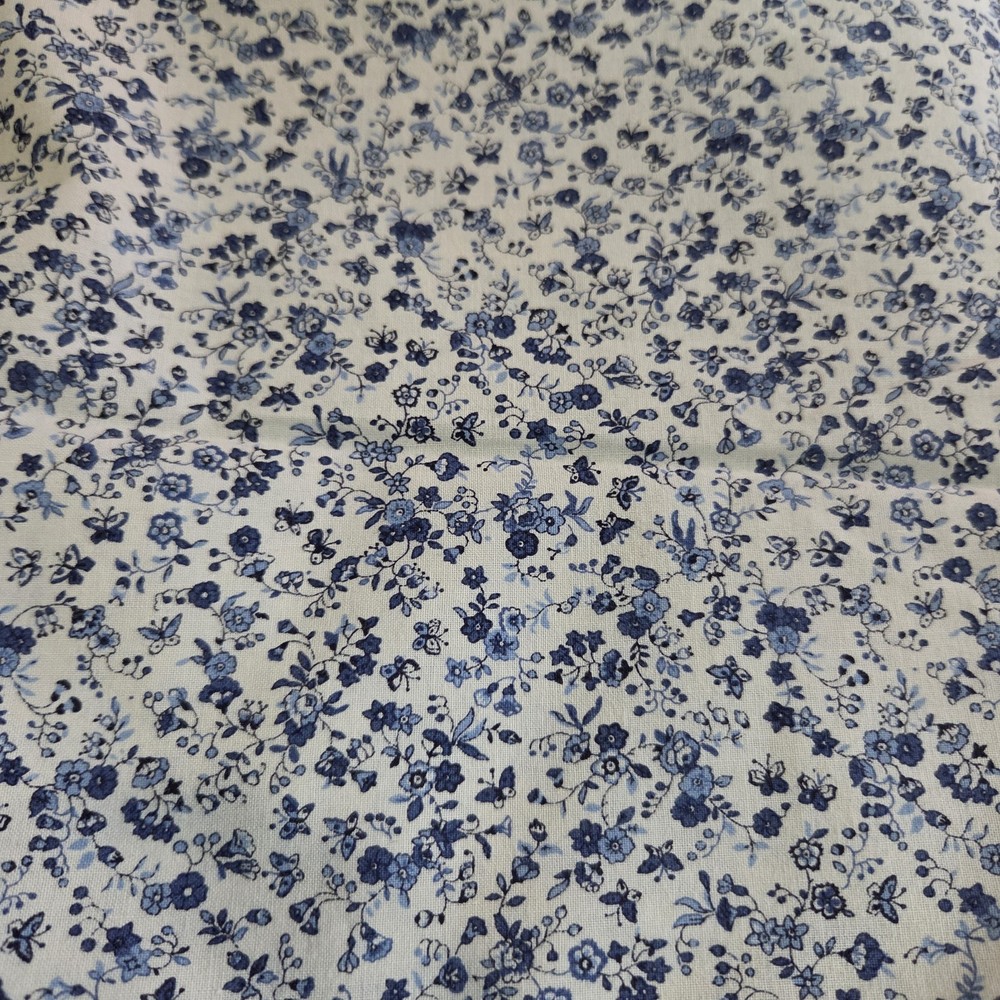 Vintage Concord Fabrics Cotton Fabric Designed by The Kesslers 36″ x 44″ blue