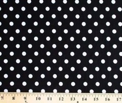 Original Design Matte’ Jersey White Polka Dots on Black Fabric Print D453.02