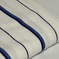 Ralph Lauren Porcelain Jonquil Fabric Remnant 34 x 80″ Blue White Stripe