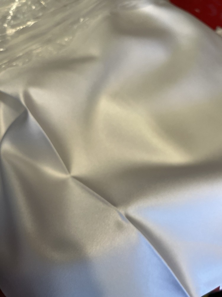 White Silky Satin Polyester Fabric 60″ W x 45″ Richlin Fabrics KCMO