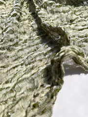 Green Linen Cotton Blended Natural Textured Fabric By 2 Meters.