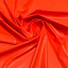 PU Fluorescent Vinyl 2-way Stretch Pleather Goth Dress Catsuit Neon Orangr 54″W