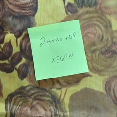 Vintage MCM 50s 60s Golden Yellow Floral Silk Fabric 2 yards + 6″ L x 36″W