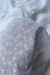 Cotton Embroidered Cutwork Eyelet Lace Fabric Floral Dress Wedding Kids Craft