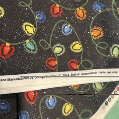 4.5 Yds + Extras Snowman Strung Lights Christmas Fabric Material Susan Winget