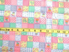 1 yd 100% Cotton Fabric Easter 1″ Squares by Fabric Traditions