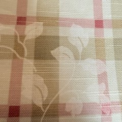 P Kaufmann Scroll Plaid Stripe Pink Olive Green Leaf Vine Fabric 4 ( Or 8) Yds