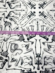 32″ Osteology 2011 Alexander Henry Cotton Fabric White Black