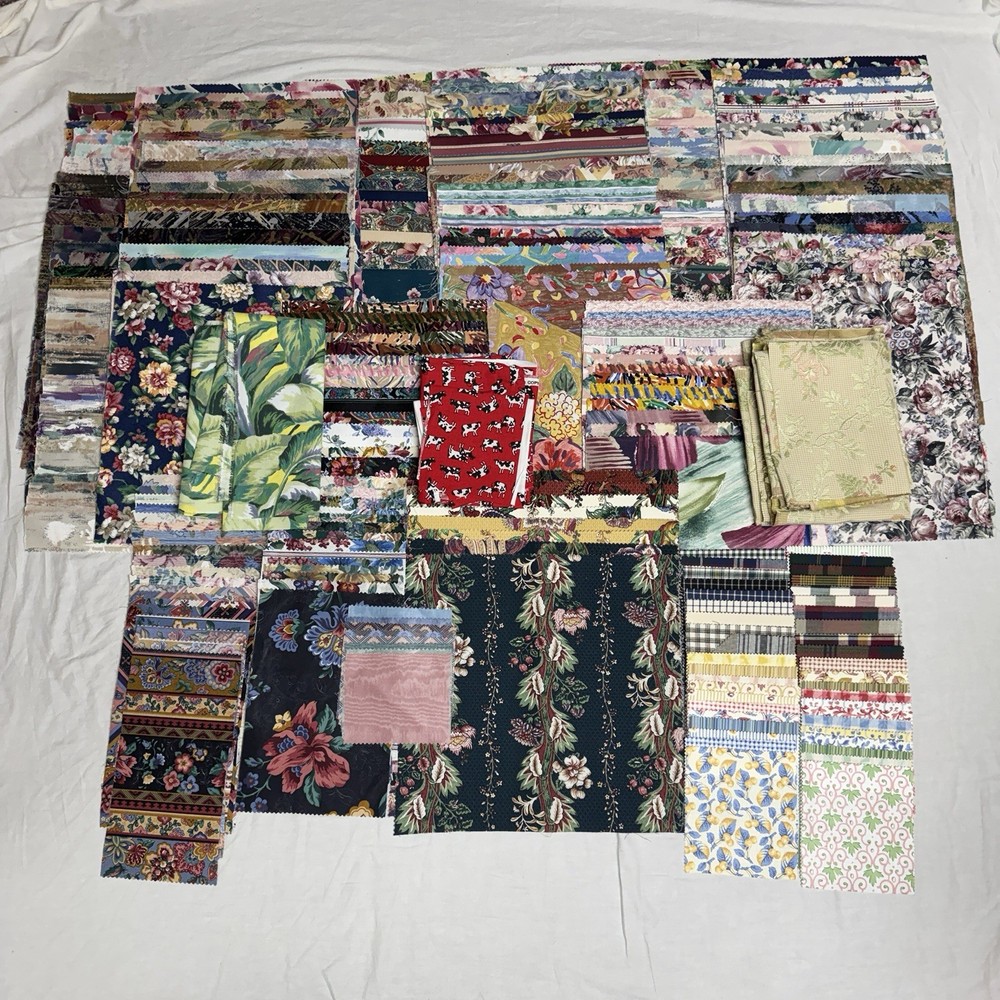 Large Upholstery Fabric Sample Lot 254 Pc Floral Designer Swatches Craft Quilt