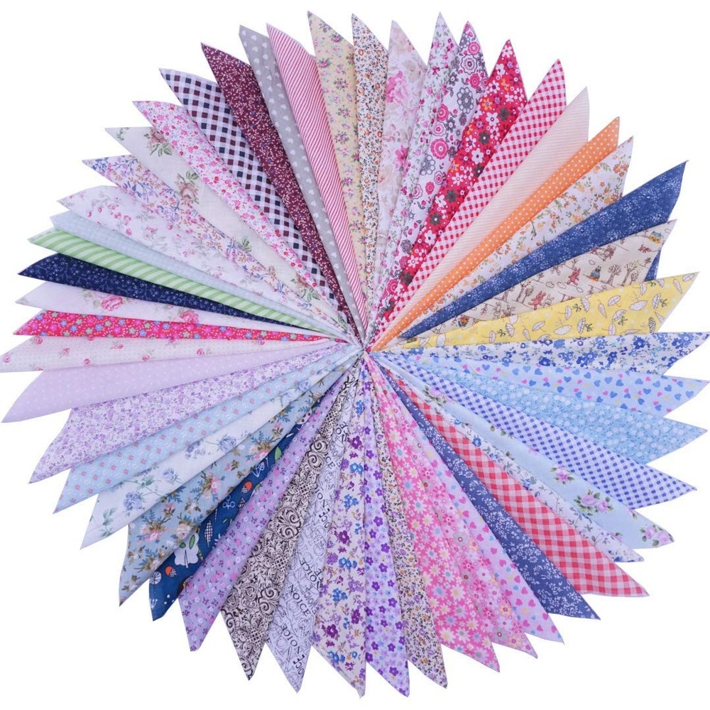 Phantomon 50pcs Cotton Fabric Craft Precut Square 10Inch x 10Inch, Assorted