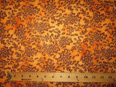 COFFEE BEANS ROAST JAVA BROWN ORANGE COTTON FABRIC FQ