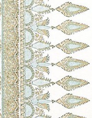 Thibaut Curtain Fabric ‘AKOLA STRIPE ‘ 3.9 METRES SEAGLASS/GOLD Linen Blend