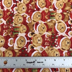 HOBBY LOBBY NOSTALGIC CHRISTMAS BEARS PATTERN FABRIC – 2.5 YARDS