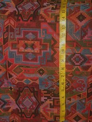 Southwest Aztec Tapestry Upholstery Fabric Remnant 55″ x 3.75 yds Deep Red woven