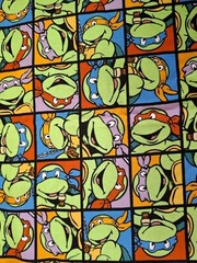 Teenage Mutant Ninja Turtles Fabric TMNT Material 43in X 39in Turtle Power Face