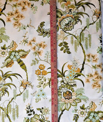 5 YDS 5th Avenue Designs Home Decor Fabric Yellow Jacobean Floral Glazed Cotton