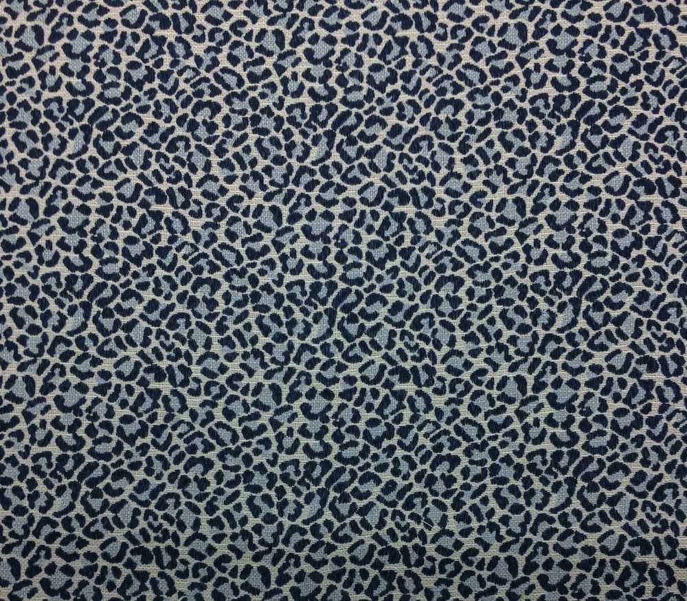 BALLARD DESIGN CLEOMENES AZURE InsideOut® BLUE LEOPARD FABRIC BY THE YARD 57″W