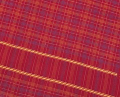Sushila Vintage Maroon Scrap Saree Pure Cotton Hand Woven Checks Sari Fabric