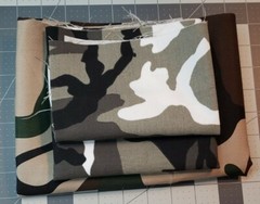 Green & Grey Camo Remnant Lot Of 4 Fabric 1pc 12×8, 2pc 12×18 1pc 24×66 inches