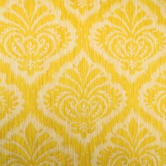 Yellow & White Sateen/Twill Weave Damask Cotton/Rayon Blend Fabric | 1.8 yds.