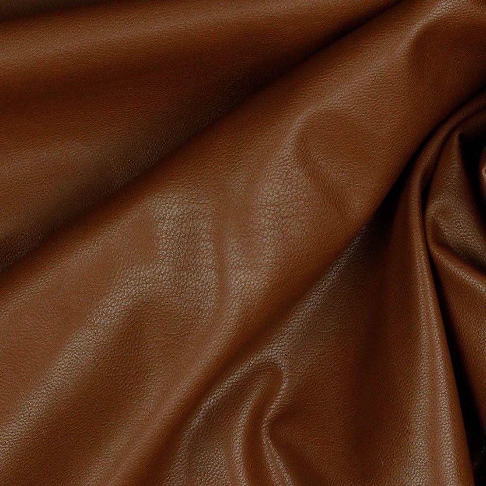 Stretchy Soft Faux Leather Fabric Material – BROWN