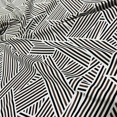 18″ long / LonBlack & White Lines Distorted Fabric Stretch Spandex for Swimwear