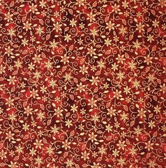 Christmas Tiny Floral Swirl – Red – Cotton Fabric – Sold by the Half Yard