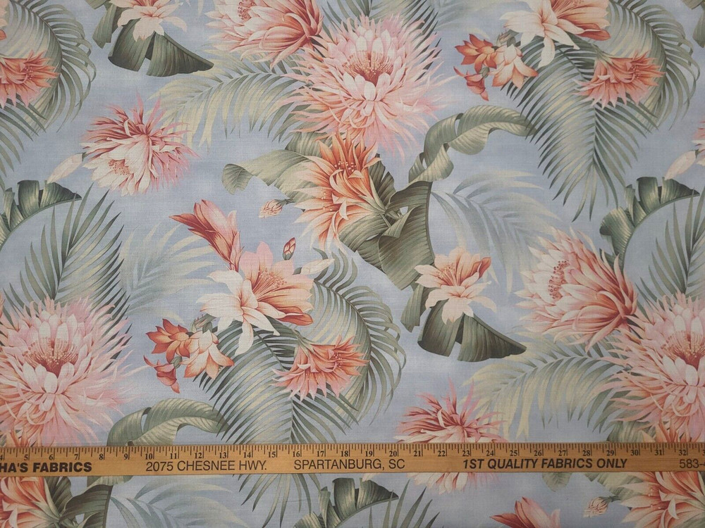 Tommy Bahama HARBOR ISLAND SEAMIST Pink Blue Tropical Floral Drapery Uph Fabric