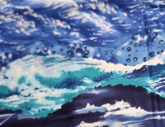 Vintage Ocean Waves Landscape Quilt Fabric by Hancock BTHY x 44″ WOF
