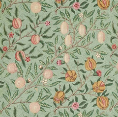 WILLIAM MORRIS CURTAIN FABRIC DESIGN Fruit Velvet 3 METRES PRIVET/THYME VELVET