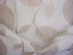 1Y 3614 Kravet 3614 Taupe Grey Embroidered Leaf Vine Drapery Upholstery Fabric