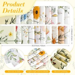 Hahafelt 60 Pcs Fabric Strips Quilting 2.6 x 40″ Floral Cotton Fabric Bundles
