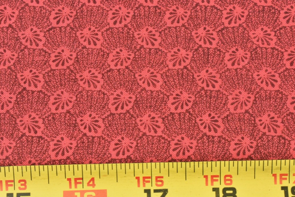 By 1/2 Yd, Red & Burgundy Print Quilt Cotton, B1373