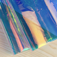| 8 Gauge Iridescent Clear TPU Waterproof Vinyl Fabric for Sewing Crafts and Hom
