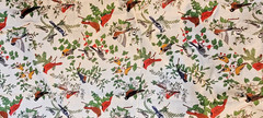 Cranston Print works Co large chunk wild Birds theme fabric textile 45″x 9 yards