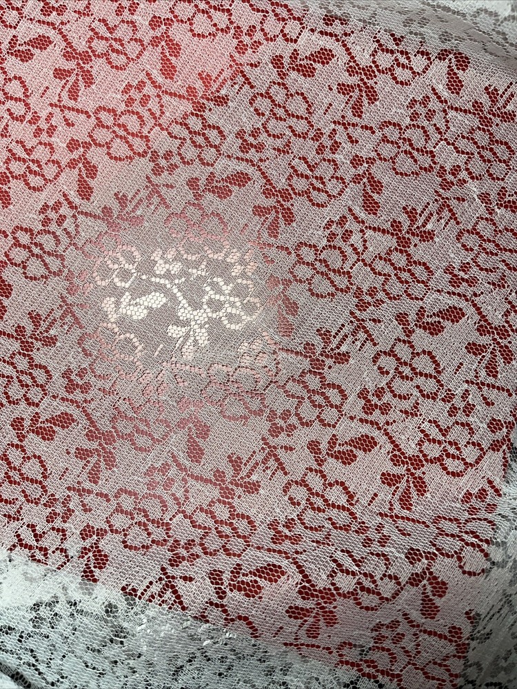 Hancock’s White Lace Fabric 54″ W Polyester French Floral New