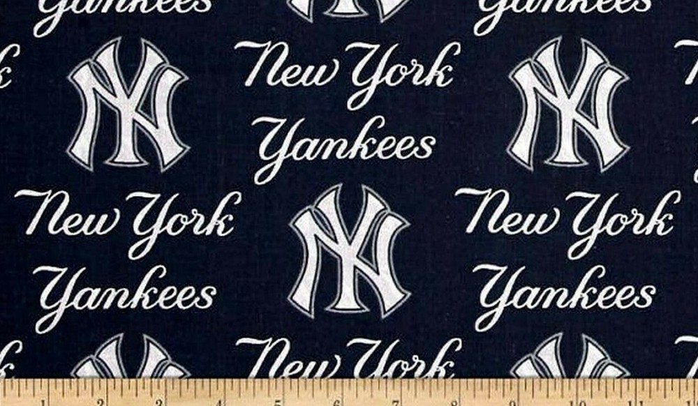 Tina Scrap 9”x21” New York City Blue White Yankees NY Baseball Cotton Fabric